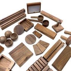 厂家北美黑胡桃木礼品 激光雕刻黑胡桃底座 胡桃木摆件工艺品创意