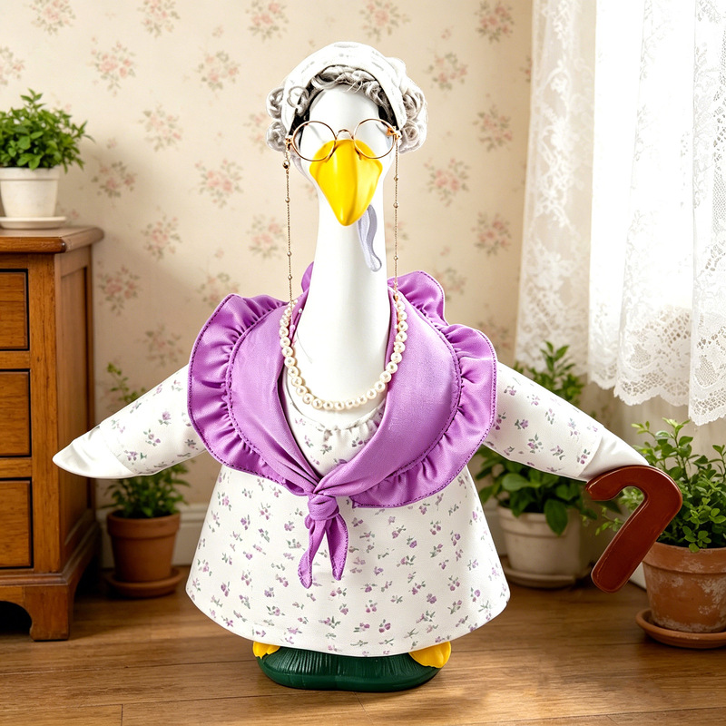 Amazon Creative Design Porch Goose Clothing Set, Optional Outdoor Garden Decoration Goose Doll Dress-Up Outfit