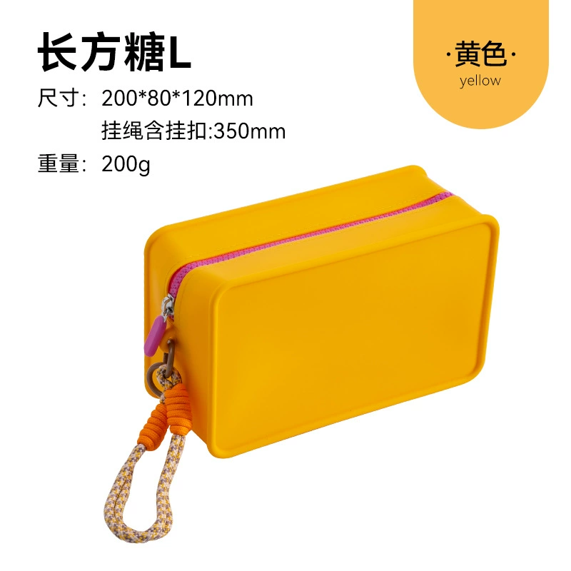 Silicone handheld cosmetic bag, waterproof capacious organizer bag