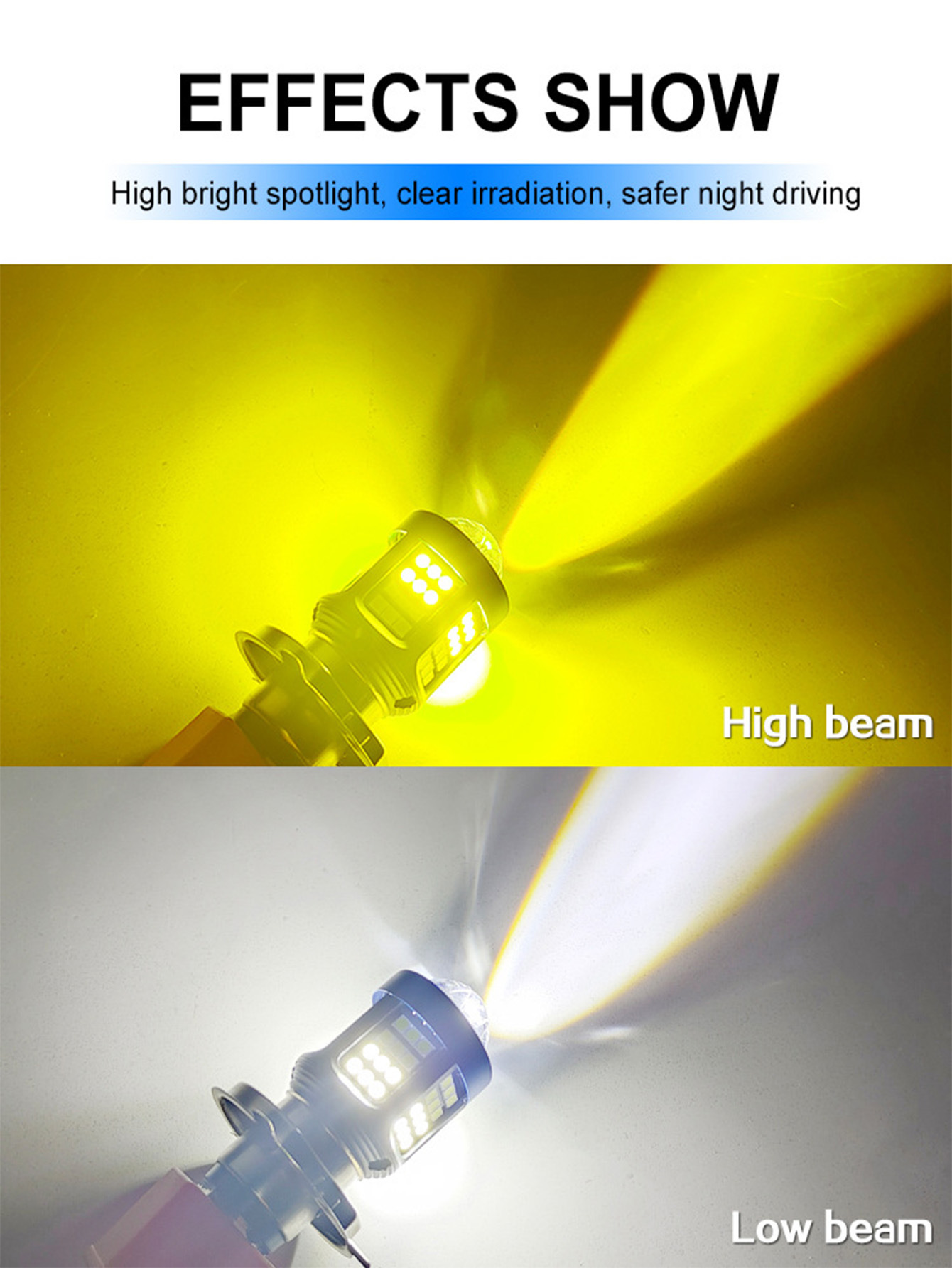 Tcyato Angel Eye Cross-Border New Product Led Motorcycle Headlight H4 Ba20D P15D White and Yellow Two-Color Super Bright Front