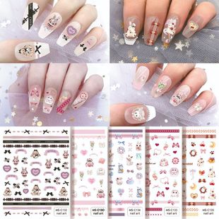 MEET SWEET foreign trade explosions Lolita bunny bow cat nail stickers nail decals manufacturers