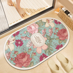 New small fresh bathroom thickened absorbent floor mat bathroom door non-slip mat toilet bathroom quick-drying foot mat