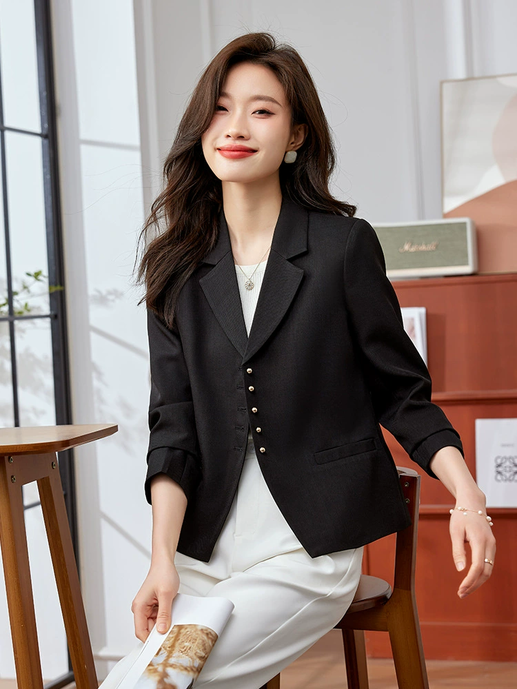 Осенний модный короткий лонгслив, классический пиджак костюма, slim fit, западный стиль