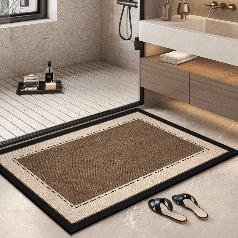 Bathroom Floor Mat, New Diatomaceous Earth Water-Absorbing Quick-Dry Foot Mat, Non-Slip and Dirt-Resistant for Home Use, Toilet Entrance Carpet