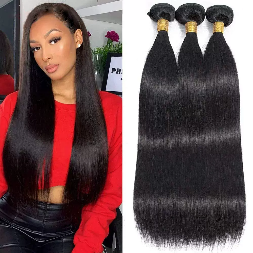 跨境非洲外贸自然色化纤仿真人发发帘 human hair 长直发假发