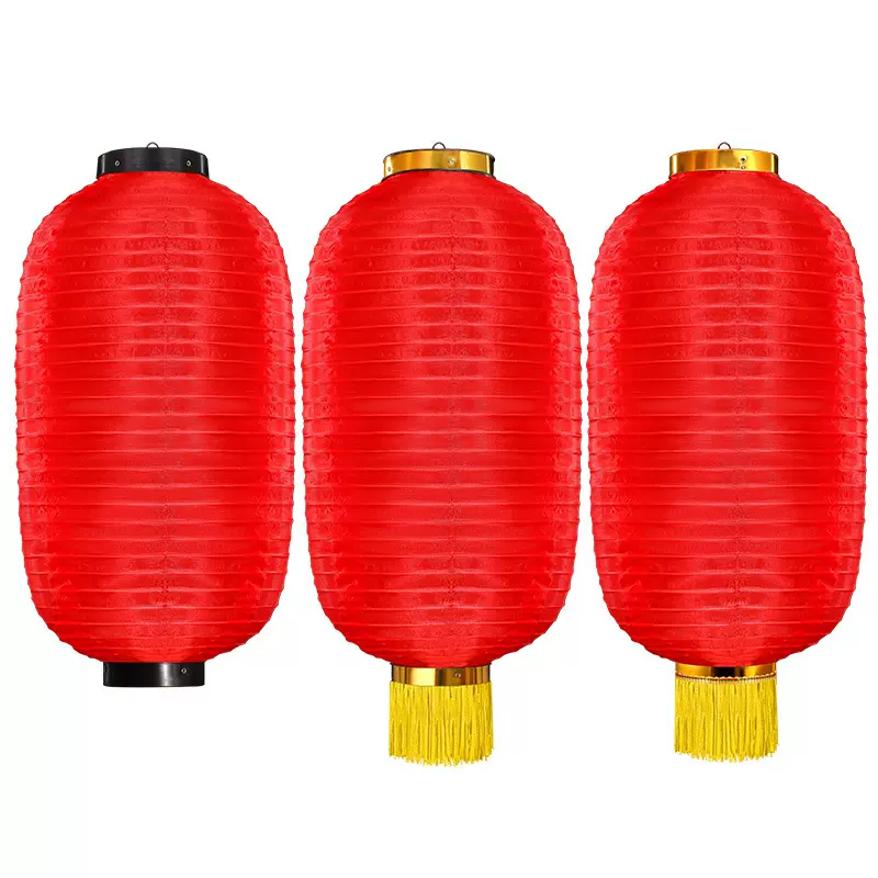 大红冬瓜灯笼户外灯笼防水喜庆绸布灯笼景区拉丝折叠广告灯笼