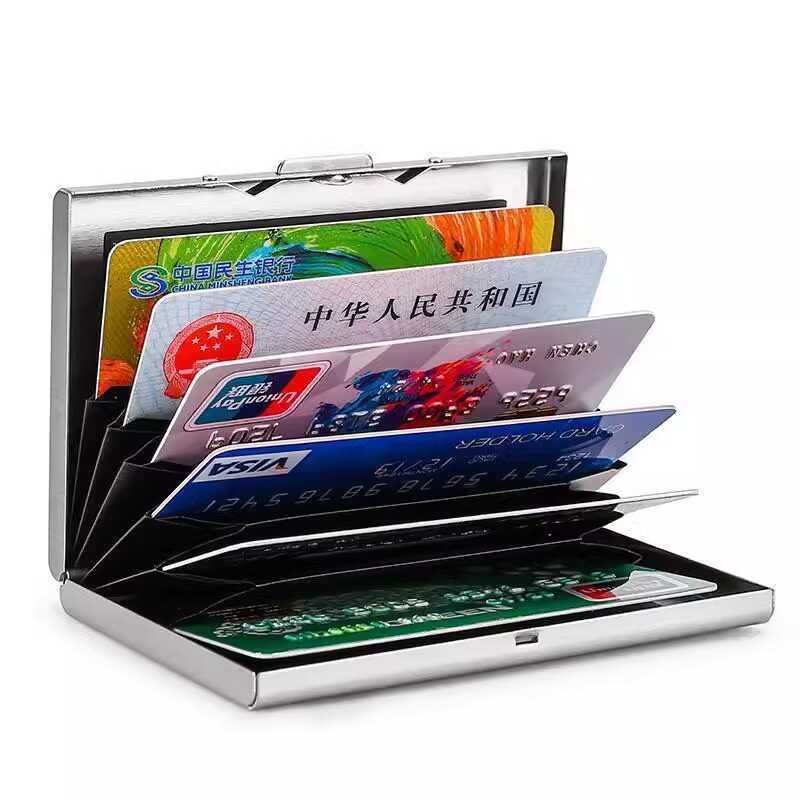 Stainless steel card holder men's anti-magnetic anti-theft brush 2024 new bank card holder high-grade metal card holder card case business card case