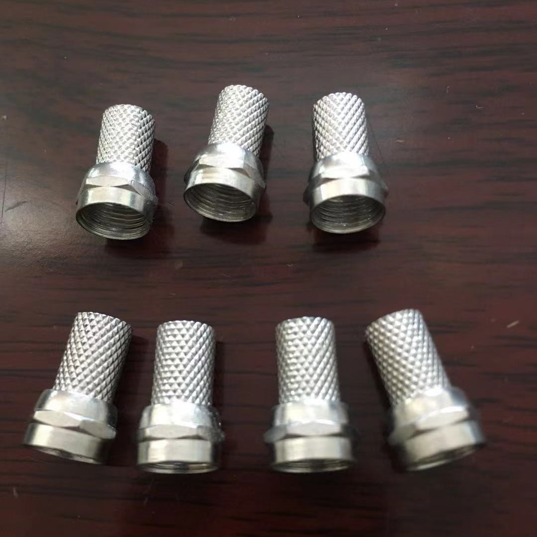 锌合金 75-5英制  螺纹自紧F头 电视接头