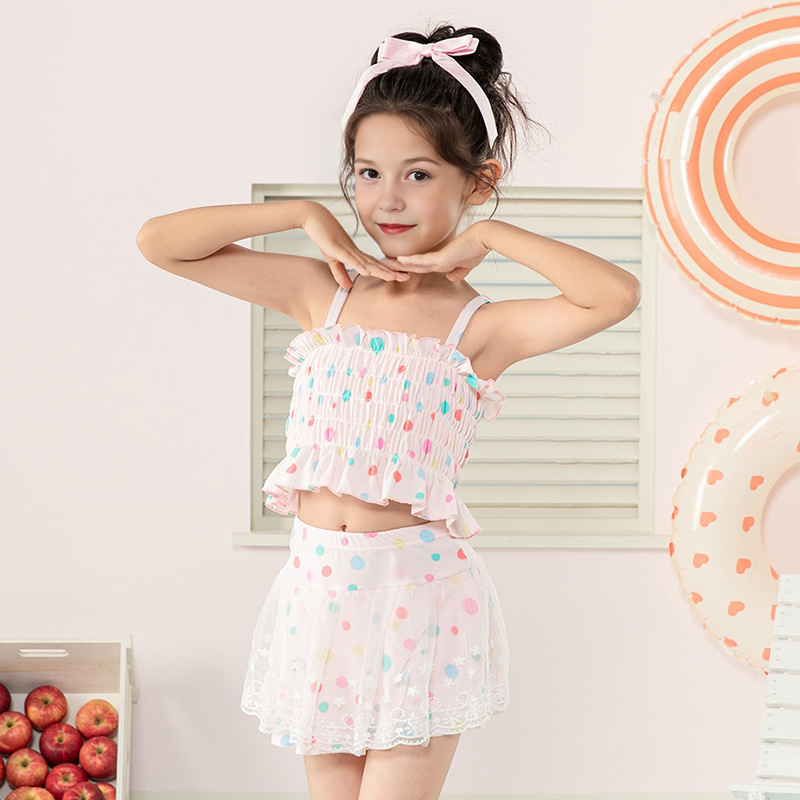 Traje de baño para niños, niña, niña 2025, nuevo traje de baño dividido de dos piezas, traje de baño conservador para niños mayores y estudiantes de secundaria