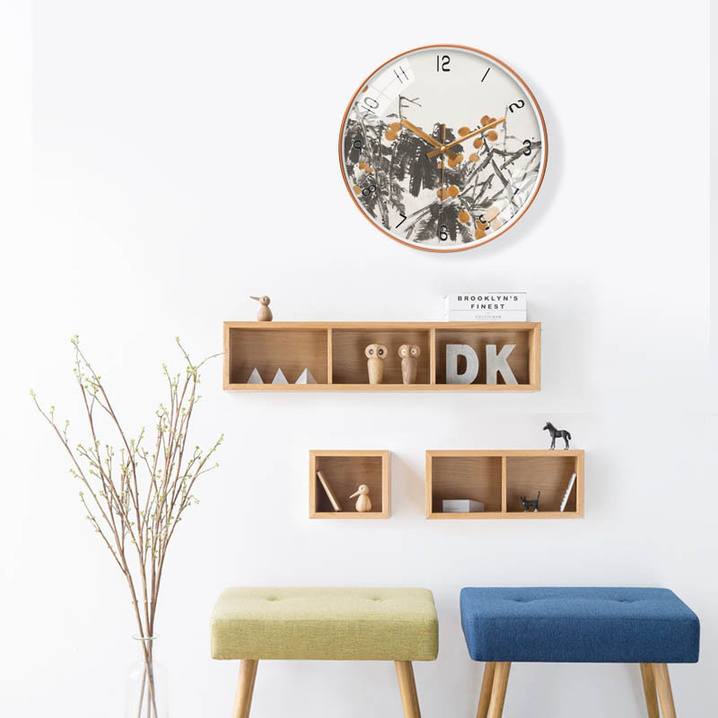 Reloj de pared de estilo chino para sala [20cm/8 pulgadas], diseño creativo moderno y atmosférico, reloj de cuarzo silencioso/artístico