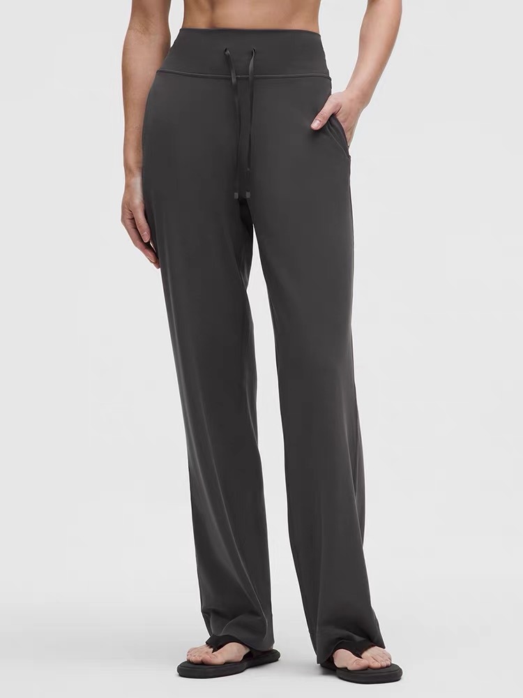 lulu Groove High-Rise Wide-Leg women's slim-fit high-waisted drawstring wide-leg pants, quick-drying long pants