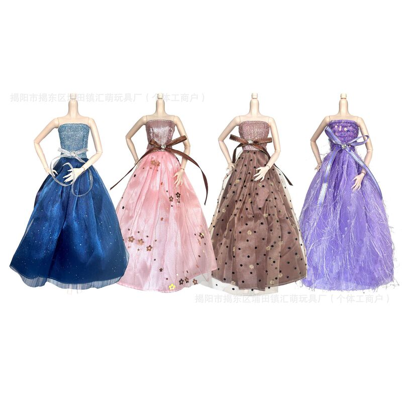 Cross-Border Foreign Trade 30cm Supermodel Doll Clothes Dress-Up Wedding Dresses Girls' Pretend Play Trailing Gown Wholesale Cross-Border Foreign Trade 30cm Supermodel Doll Clothes Dress-Up Wedding Dresses Girls' Pretend Play Trailing Gown Wholesale