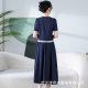 2025 Summer New dress Fashion Square Collar Short Sleeve Lace Pair Knot Top Long Skirt suit
