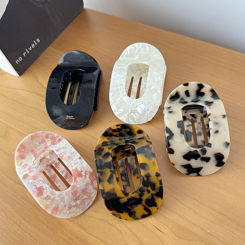 不咯头鲍鱼抓夹女圆形扁平后脑勺盘发夹扎发弧形马尾夹发卡发饰品|undefined