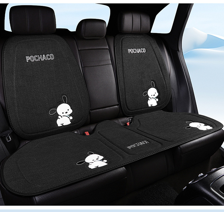New Car Cushion Linen Simple Four Seasons Universal Pacha Puppy Cartoon Men's and Women's Available Non-Slip Breathable Seat Cushion
