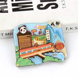 成都木质冰箱贴城市旅游宽窄巷都江堰景区景点文创纪念定 制批发