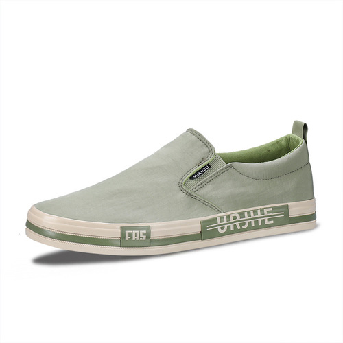 2024 Spring Casual Men's Shoes Men's Canvas Slip-On Shoes Korean Style Trendy Slip-on Shoes Versatile Casual Flat Shoes