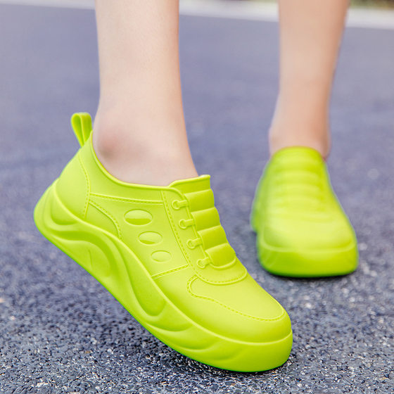 Elevated Rain Boots Women's Waterproof fleece-lined Short Tube New Arrival Non-Slip Wear-Resistant Rain Boots Fashionable Kitchen Rubber Shoes Working Water Shoes