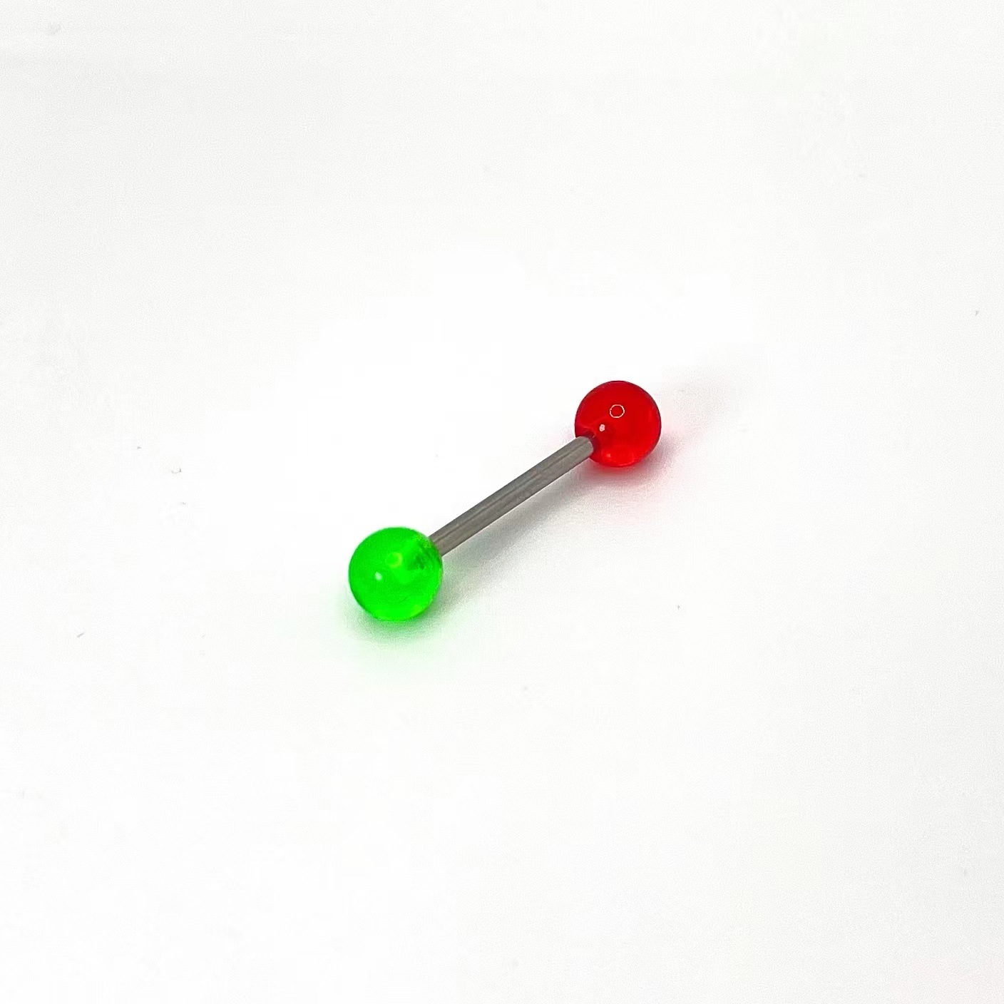 Titanium Steel Acrylic Short Bar Tongue Ring Tongue Piercing Jewelry 14G 12mm detail image 7