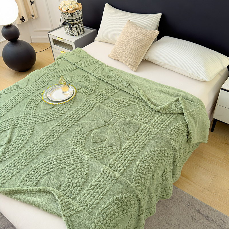 2025 nueva capacidad de funcionamiento Manta de jacquard de terciopelo de algodón Shu de doble cara Manta de sofá suave y agradable para la piel Manta de siesta de oficina con cubierta de aire acondicionado