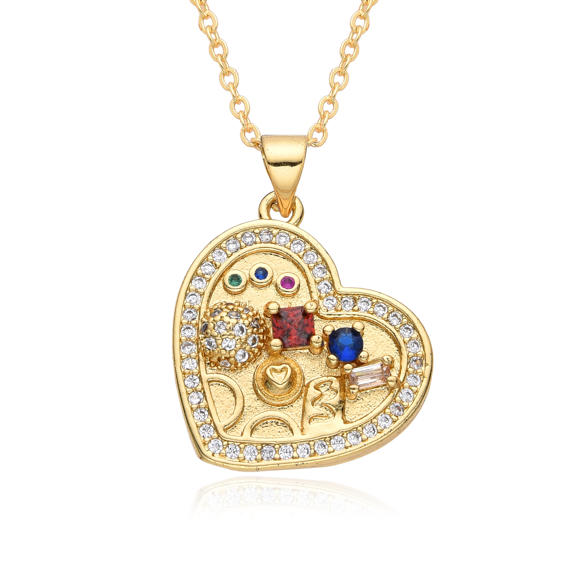 15g Weight Zircon Inlay Material Pendant Necklace Classification cable chain Chain Type 1 Piece Quantity Holiday, Daily Occasion Copper Material Mother'S Day Festival Letter, Heart Shape Pattern Women's Gender Inlay Design Casual, MAMA, Simple Style Style Copper Casual MAMA Simple Style Letter Heart Shape Inlay Zircon Pendant Necklace 5