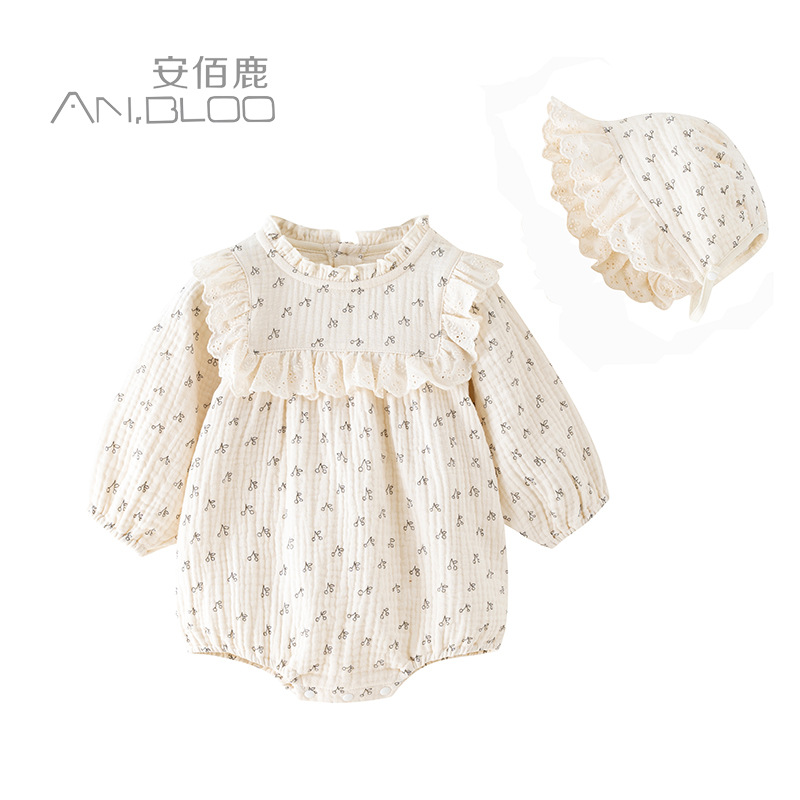 Ropa de bebé otoño nuevo bebé recién nacido niña mono UN MES 100 días de manga larga romper primavera y otoño romper