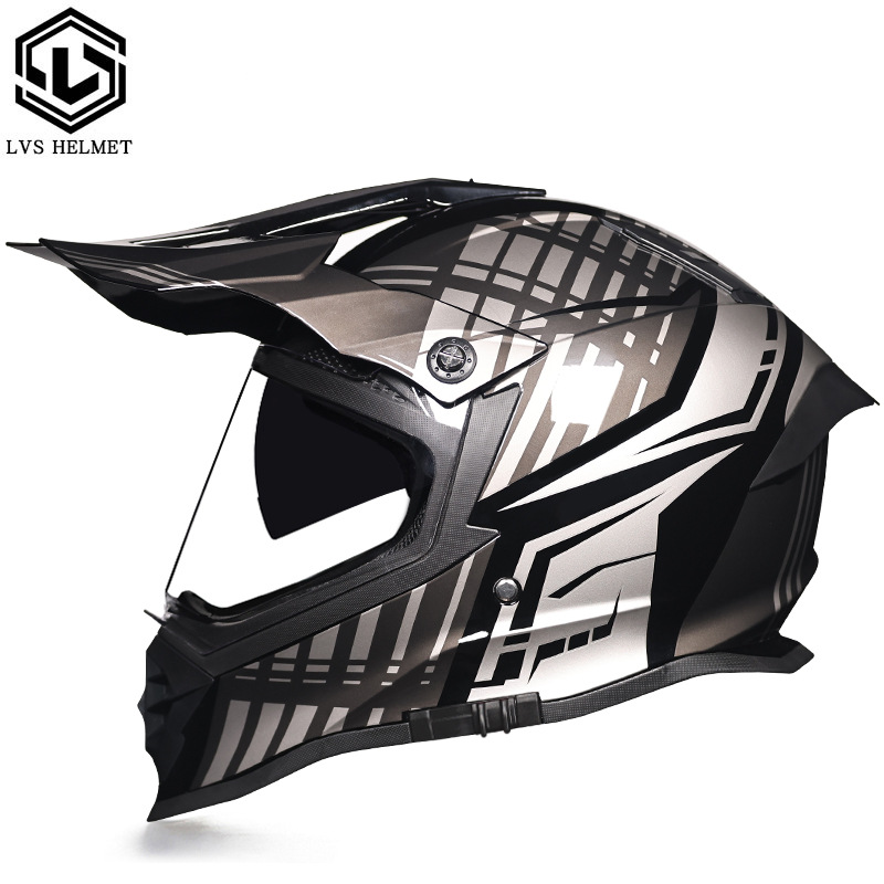 Nuevo off-road tire casco de doble lente carretera tire casco completo motocicleta Larga Distancia unisex Four Seasons universal LVS
