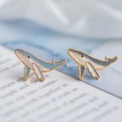European and American cross-border supply Halloween cartoon earrings trendy cool funny personality whale fashion versatile ear hooks for women
