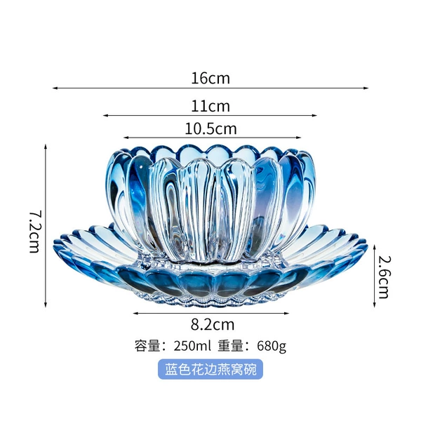 Blue lace bird's nest bowl