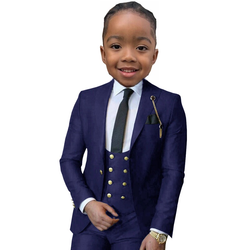 AliExpress 外国貿易男の子の誕生日スーツステージパフォーマンスフラワーガール結婚式子供の小さなホストスーツ 3 点セット|undefined