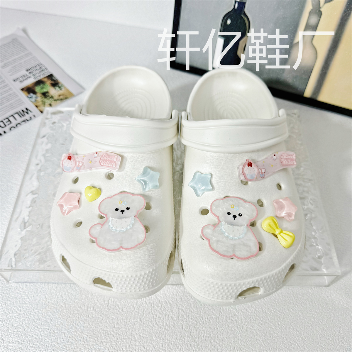 Nuevo ramo, zapatos de flores, agujeros de flores, accesorios de perlas tridimensionales de alta calidad, accesorios de bricolaje decorativos, zapatos de fragancia desmontables