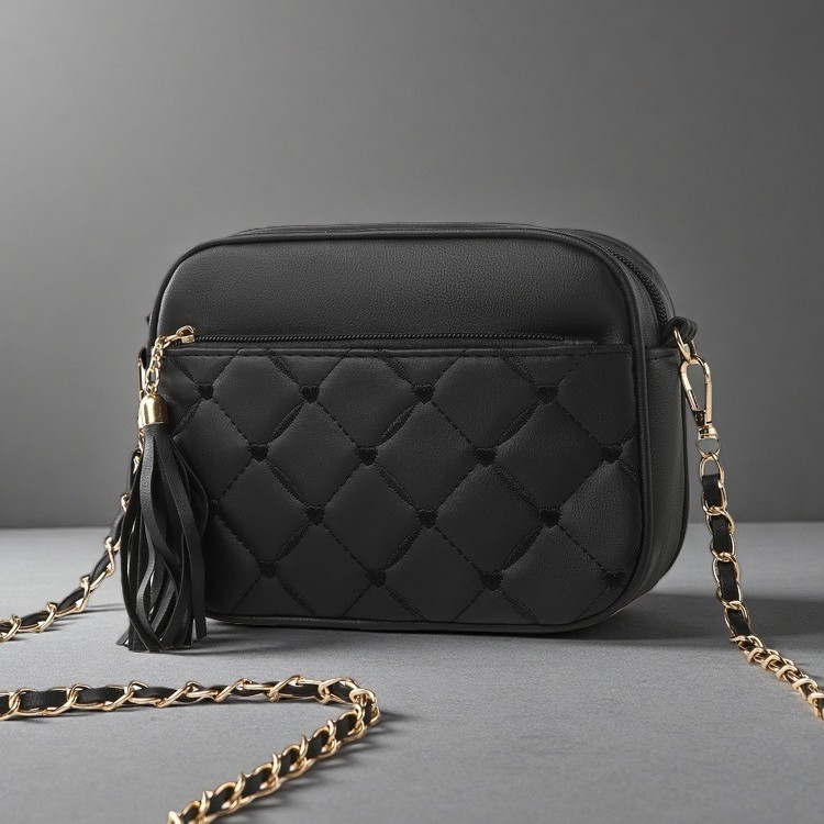 Damen Gesteppte Umhängetasche Mit Trendiger Kette Im Korean Style_voghion.com