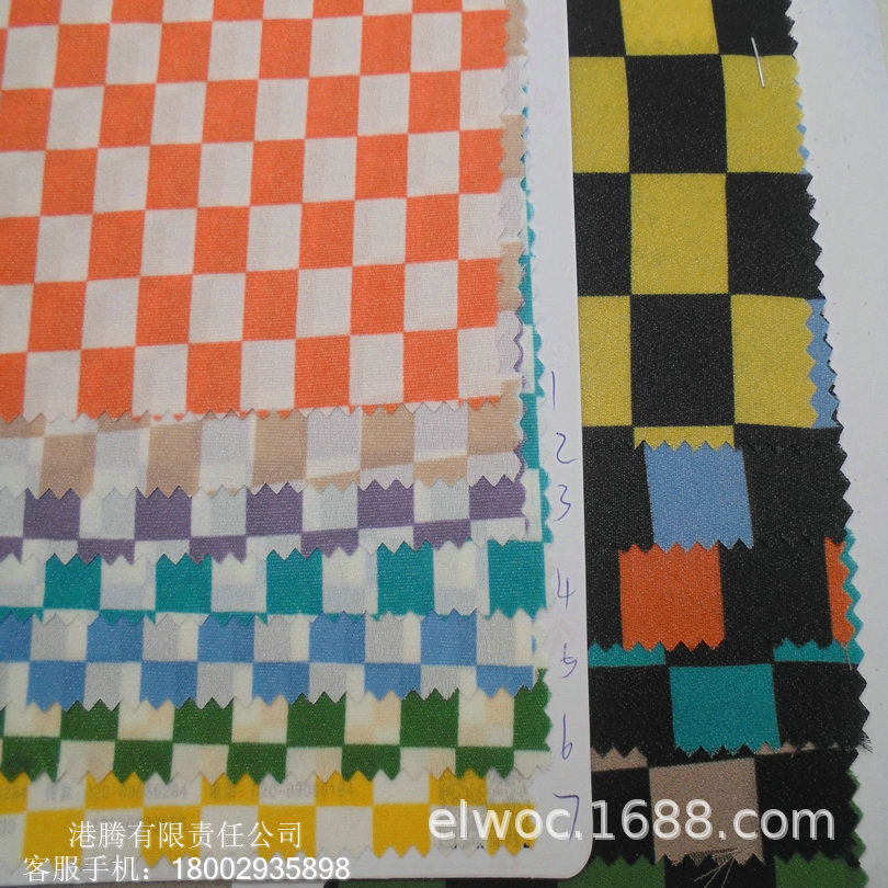 小方格17毫米 软丝光 棋盘格子布 薄方块 几何四角马赛克布4222W