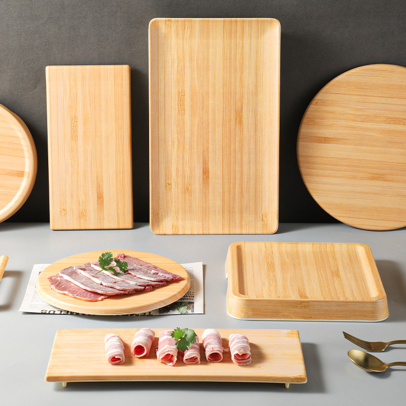Melamine Plate Flat Plate Tableware Set Fresh-Cut Beef Plate Hot Pot Side Dish Plate Sashimi Plate Sushi Long Plate Melamine Plate Flat Plate Tableware Set Fresh-Cut Beef Plate Hot Pot Side Dish Plate Sashimi Plate Sushi Long Plate