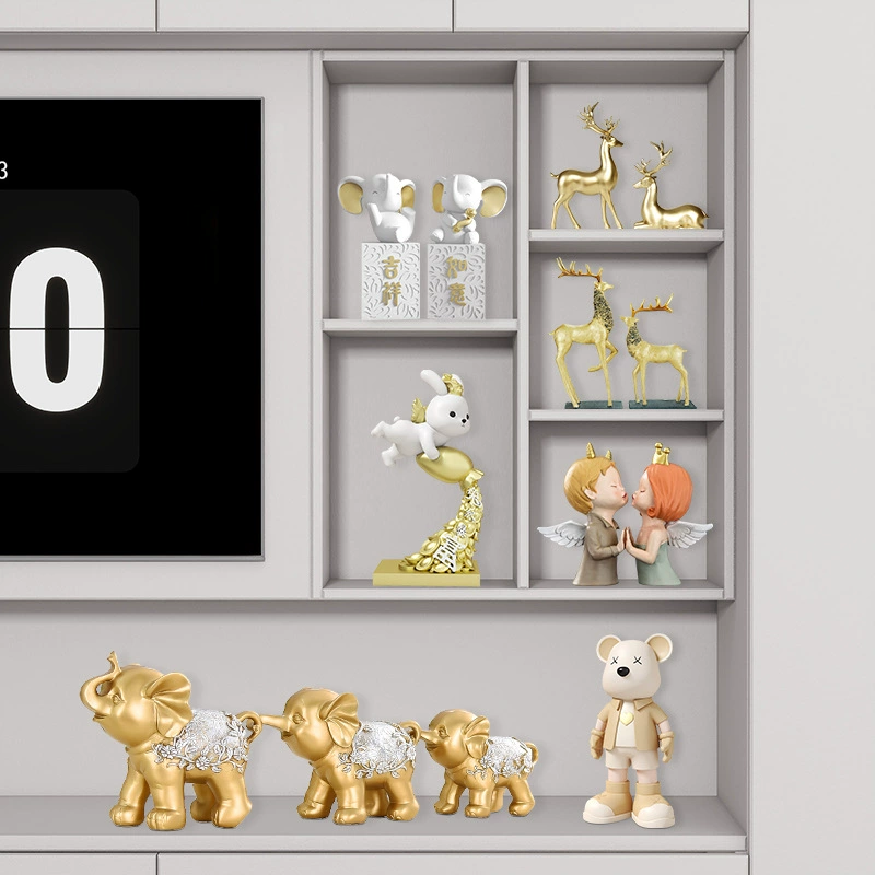 Офисный винный шкаф, украшения для входа, офисный рабочий стол, маленькие украшения, пара астронавтов, олень, медведь, поделки из смолы