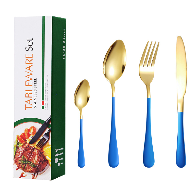 Amazon vajilla transfronteriza 1010 traje de acero inoxidable juego de 16 piezas Conjunto de 4 piezas creativo cuchillo de carne occidental tenedor cuchara