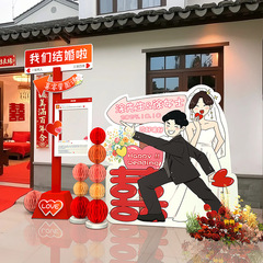 婚約ウェルカムカードホテルハイエンドウェディングアレンジメント中庭装飾結婚式 kt ボード漫画人型スタンド