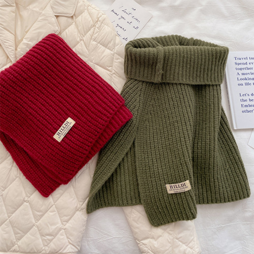 Autumn and winter new warm scarf for women Korean version solid color  neck protector to keep out the cold neck scarf decorative knitted shawl outer wear