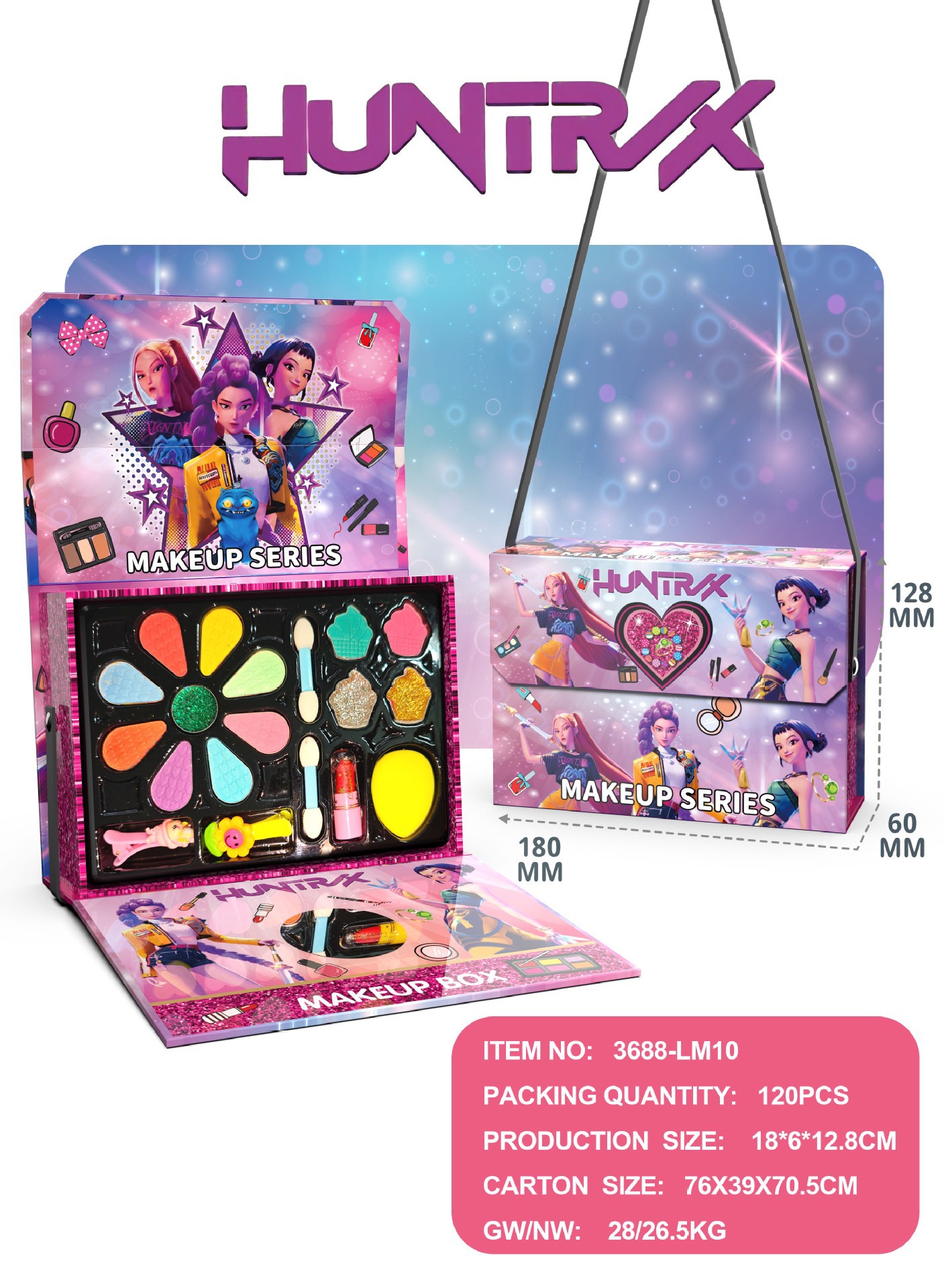 Set Portátil de Maquillaje de Juguete de Plástico, Portátil, para Juegos de Rol