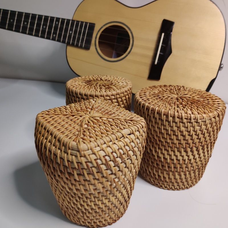 Ceremonia del té de ratán Juego de seis caballeros, portalápices, tubo de té, té, accesorios de juego de té de kung fu