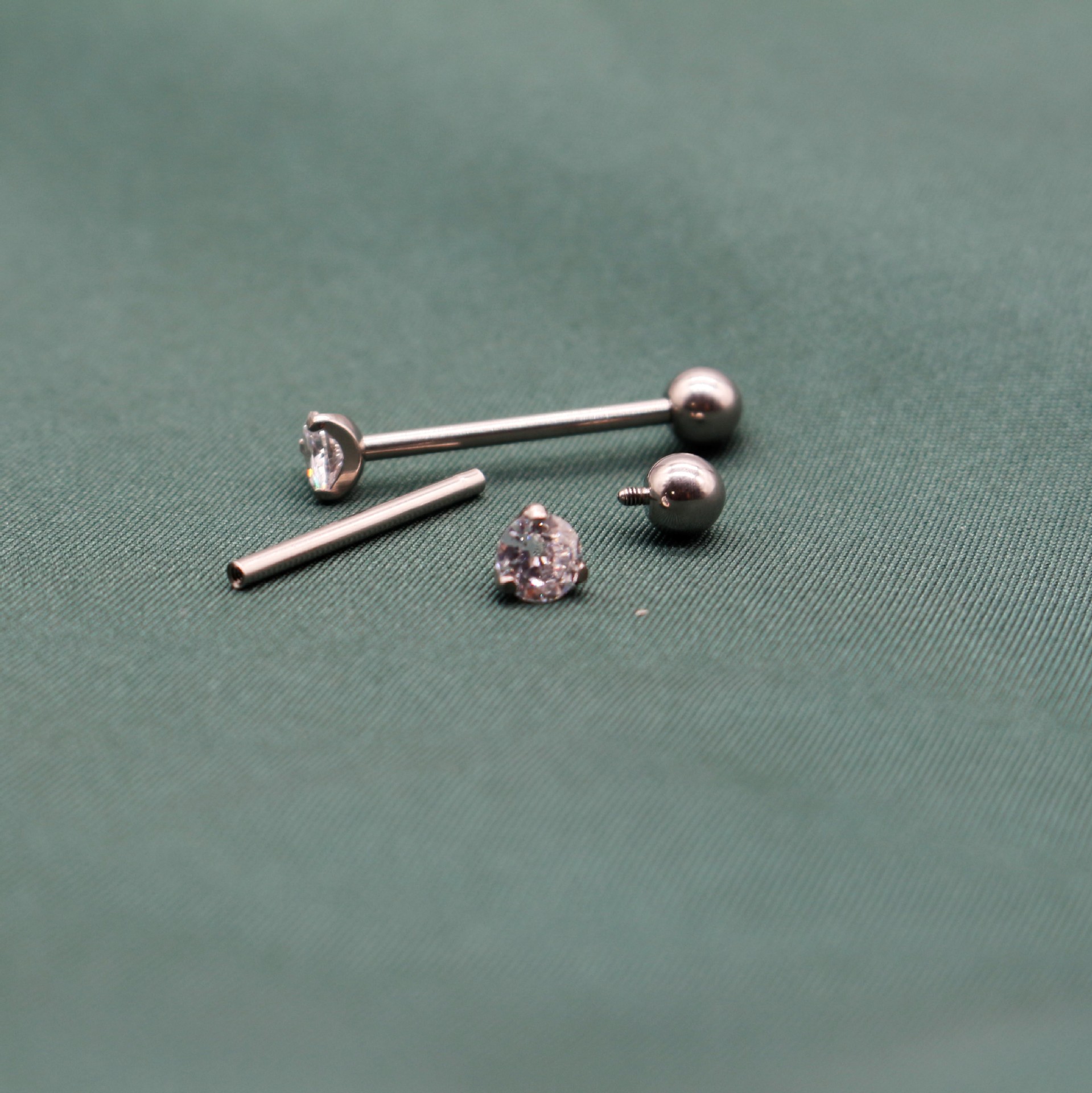 G23 Titanium Claw Zircon Tongue Nail Ear Bone Nail 14g Inner Thread Straight Rod Ear Stud Titanium Alloy Body Piercing Jewelry detail image 14