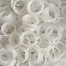 白色PA66尼龙棒加工尼龙轴套垫圈法兰套耐高温白色赛钢板加工定做