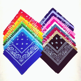 Pure Cotton 55cm Printed Big Handkerchief Multifunctional Paisley Vortex Headscarf Wholesale 10 Color Handkerchief Amoeba