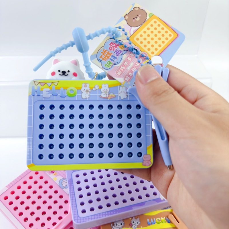 Capibara magnetismo bola de acero tablero de dibujo desempaquetado juguetes para niños llaveros bolsas de estudiantes lindos colgantes