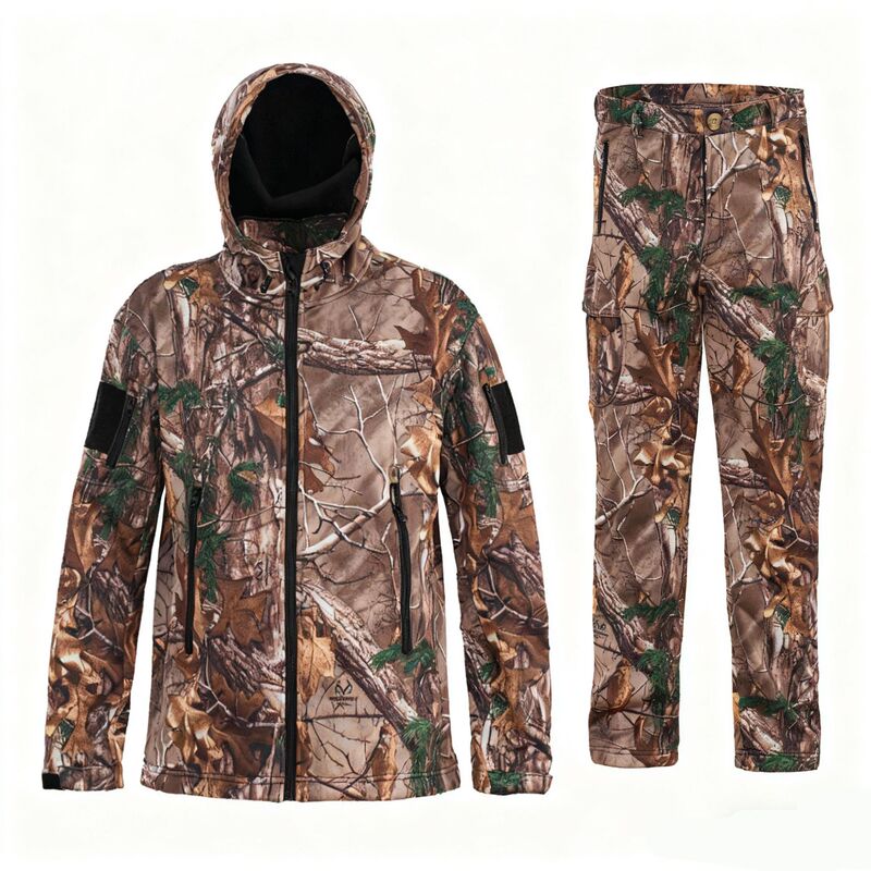 Camouflage Outdoor Fishing Suit Raincoat Rainproof Cycling Tactical Hunting Windproof Warm Mountaineering Jacket Suit