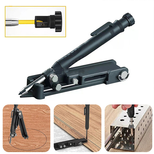 Multifunctional pencil woodworking graffiti tool with deep hole, marking measurement contour gauge profiling gauge shape taker DIY