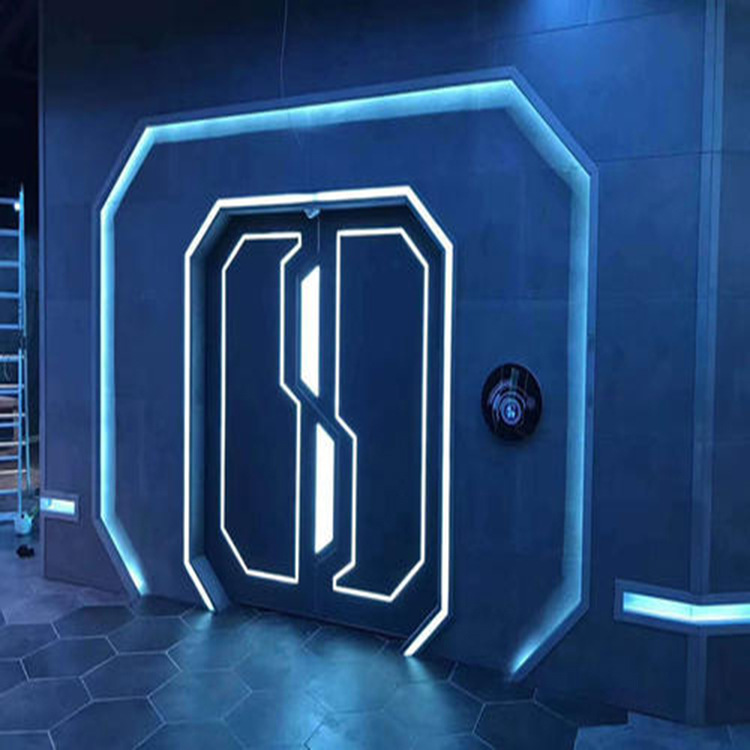 厂家供应掌纹科技感应门LED网红自动门造型自动玻璃门旋转门