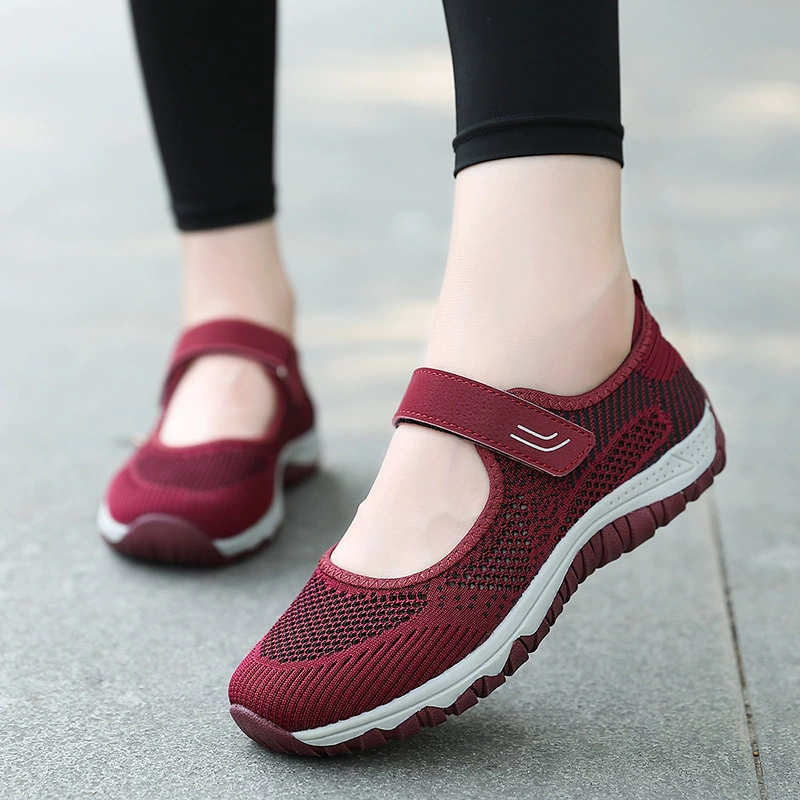 Обувь для пожилых людей, Женская легкая летняя сетчатая дышащая обувь для мам среднего и пожилого возраста, удобная повседневная прогулочная обувь, женская обувь, молочная обувь