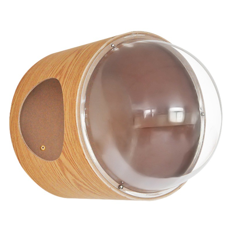 Cápsula montada en la pared nido de gato cubierta transparente de pared completamente cerrada Gato cápsula espacial extraíble nido de gato de madera gato traje de plataforma de salto