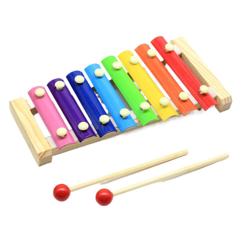 Фабрика прямой деревянный детский восьмицветный ручной ксилофон Макарон цвет раннее образование Детский развивающий музыкальный инструмент игрушка